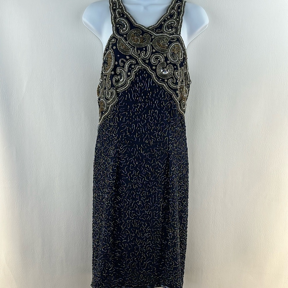 Vintage Lawrence Kazar Beaded Cocktail Dress